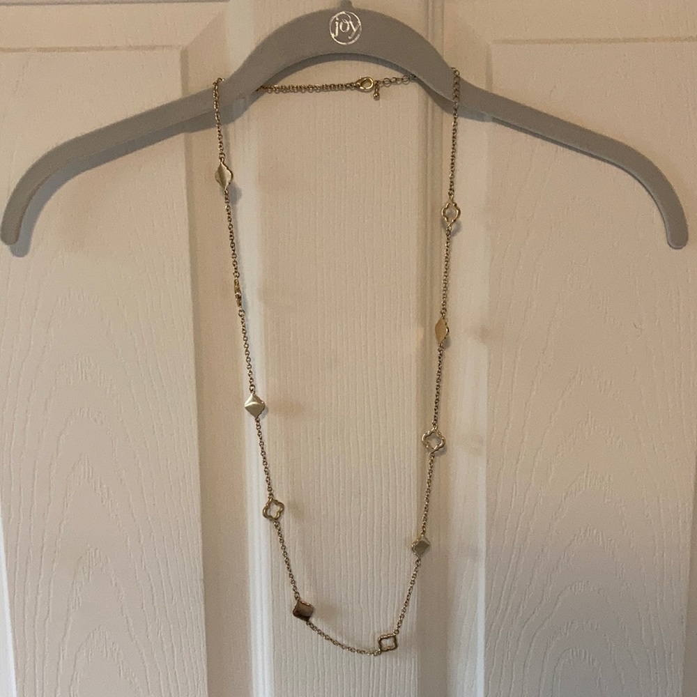 Long (37.5”) Gold-tone Quatrefoil Necklace